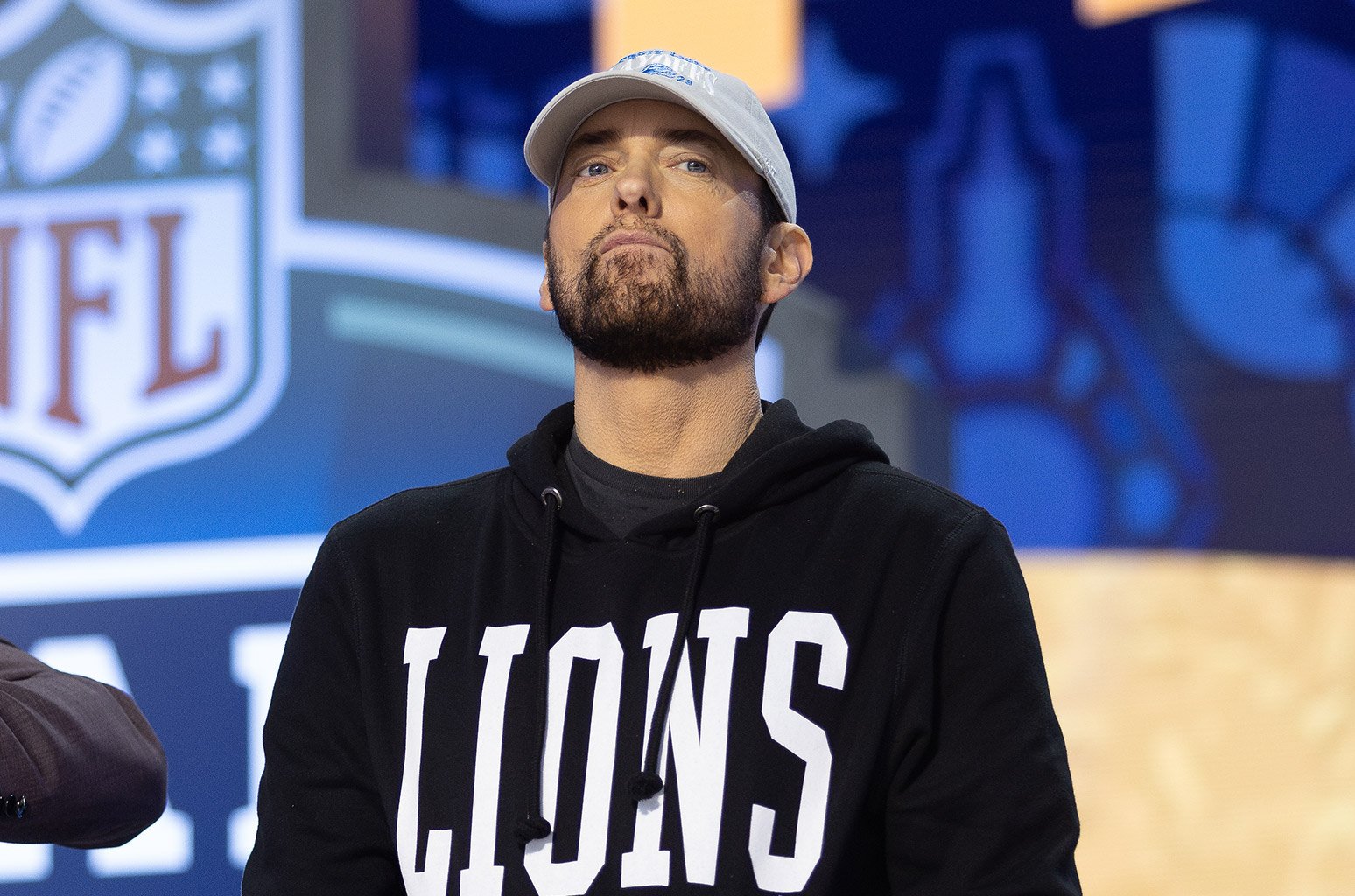 Eminem during day 1 of the NFL Draft on April 25, 2024 at Fox Theatre in Detroit, MI.