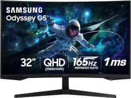 the 32-inch Samsung Odyssey G55C Series curved gaming monitor