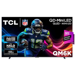 TCL QM6K Mini LED 4K TV on white background