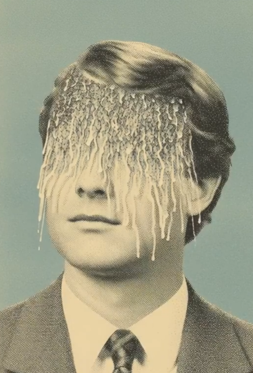 A man melting from his forehead