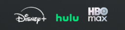 Disney+, Hulu, and HBO Max logos side by side