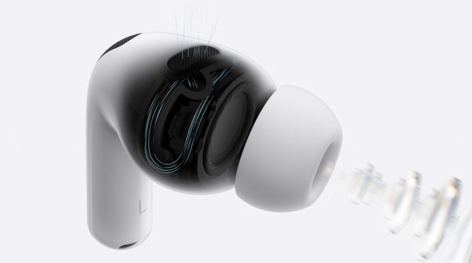 transparent view of left pro 3 airpod