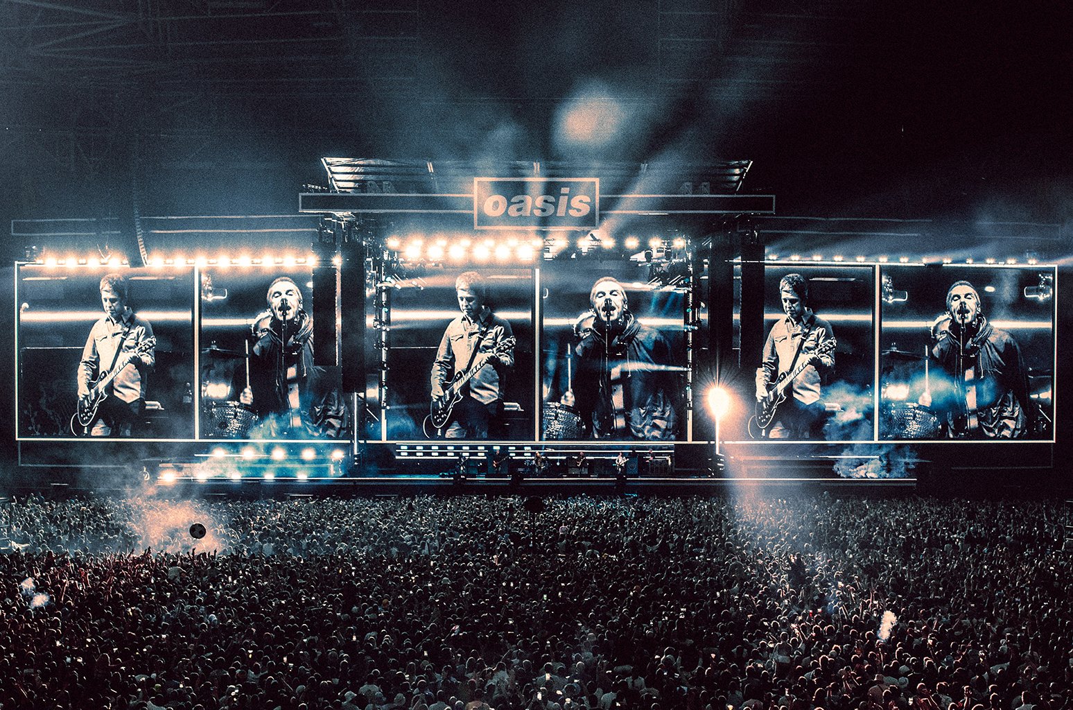 Oasis perform at Principality Stadium in Cardiff, Wales, for night 1 of their Oasis Live '25 Tour on Friday, July 4, 2025.