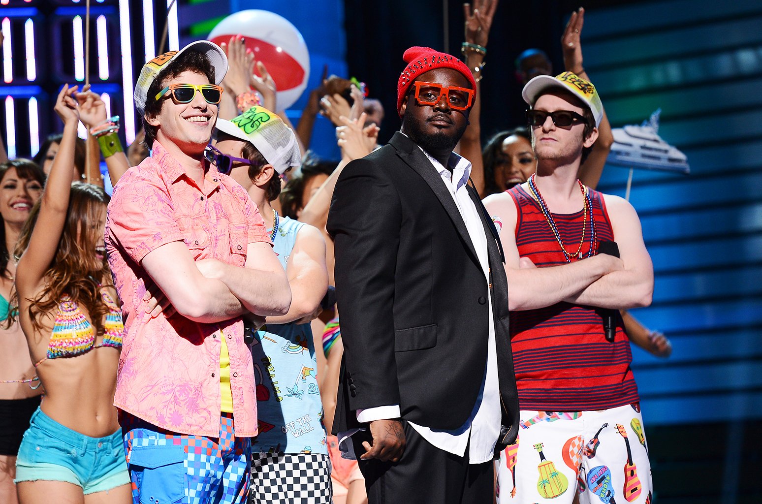 Andy Samberg, T-Pain and Akiva Schaffer of The Lonely Island