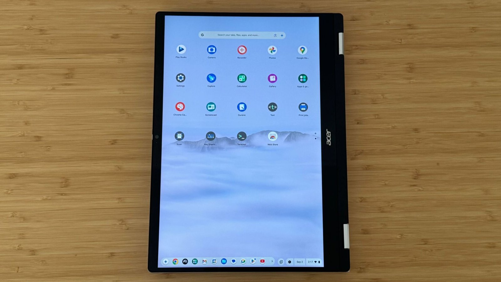 the 2025 acer chromebook plus spin 514 on a wooden desk