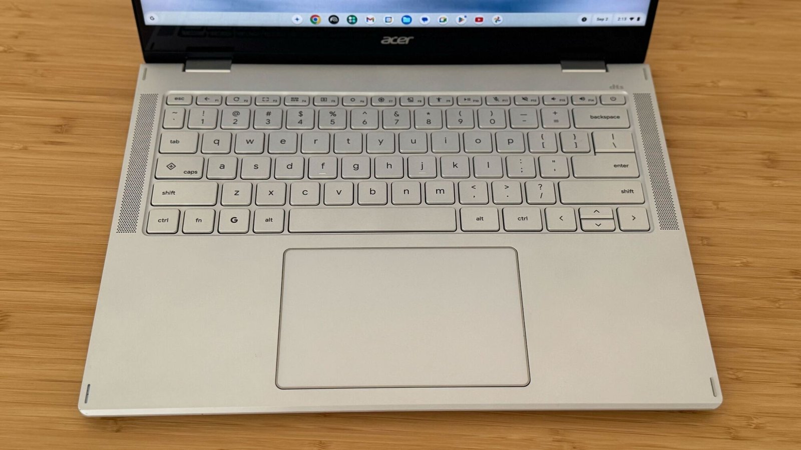 the 2025 acer chromebook plus spin 514 on a wooden desk