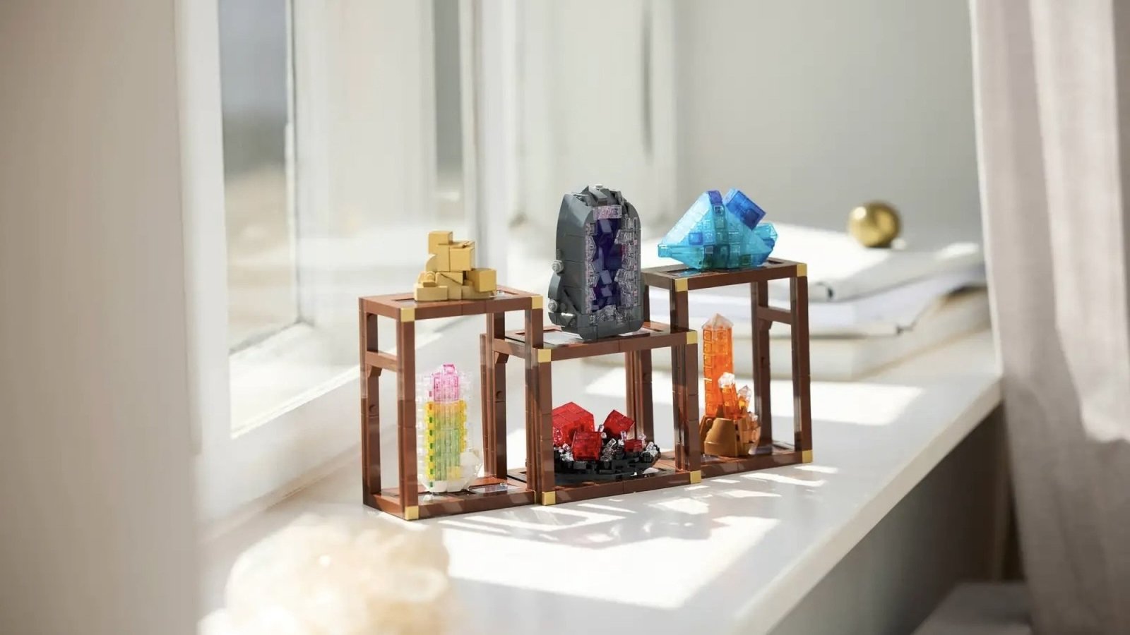 Lego Ideas Mineral Collection by window