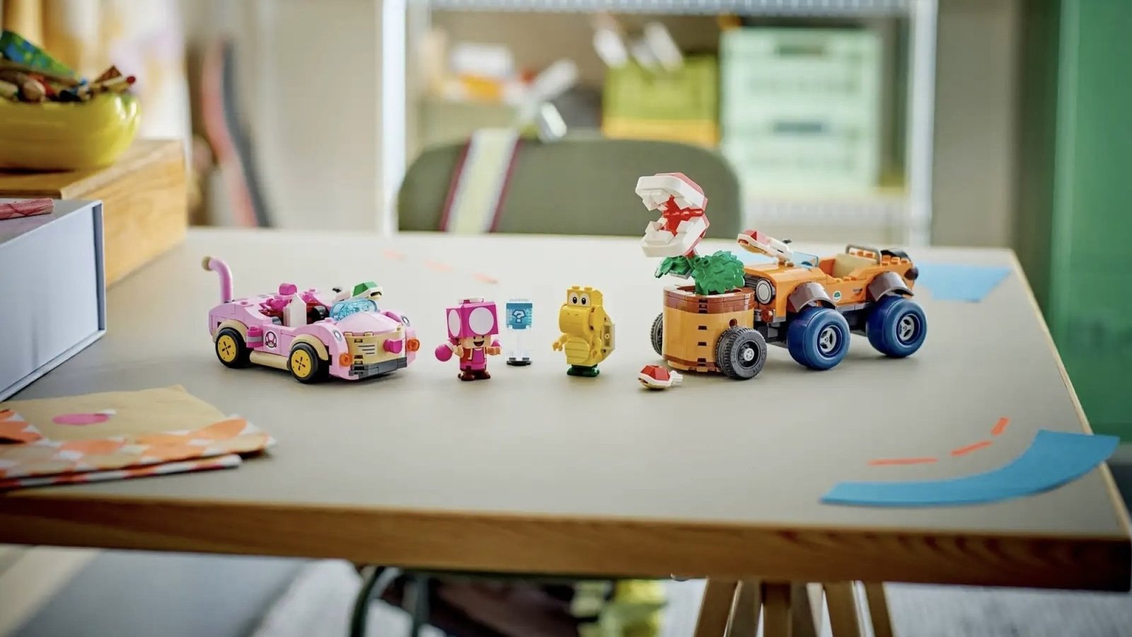 Mario Kart Piranha Plant Power-Up Pursuit set on table