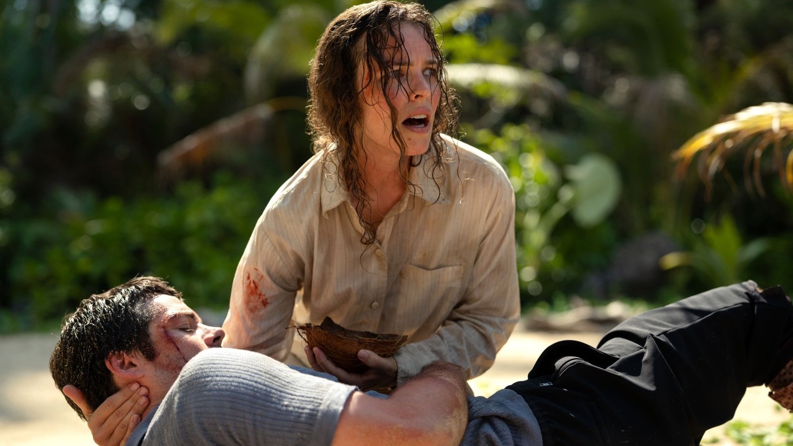 Dylan O'Brien and Rachel McAdams in "Send Help."