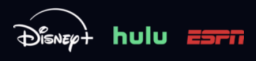 disney plus, hulu, and espn logos against a dark background