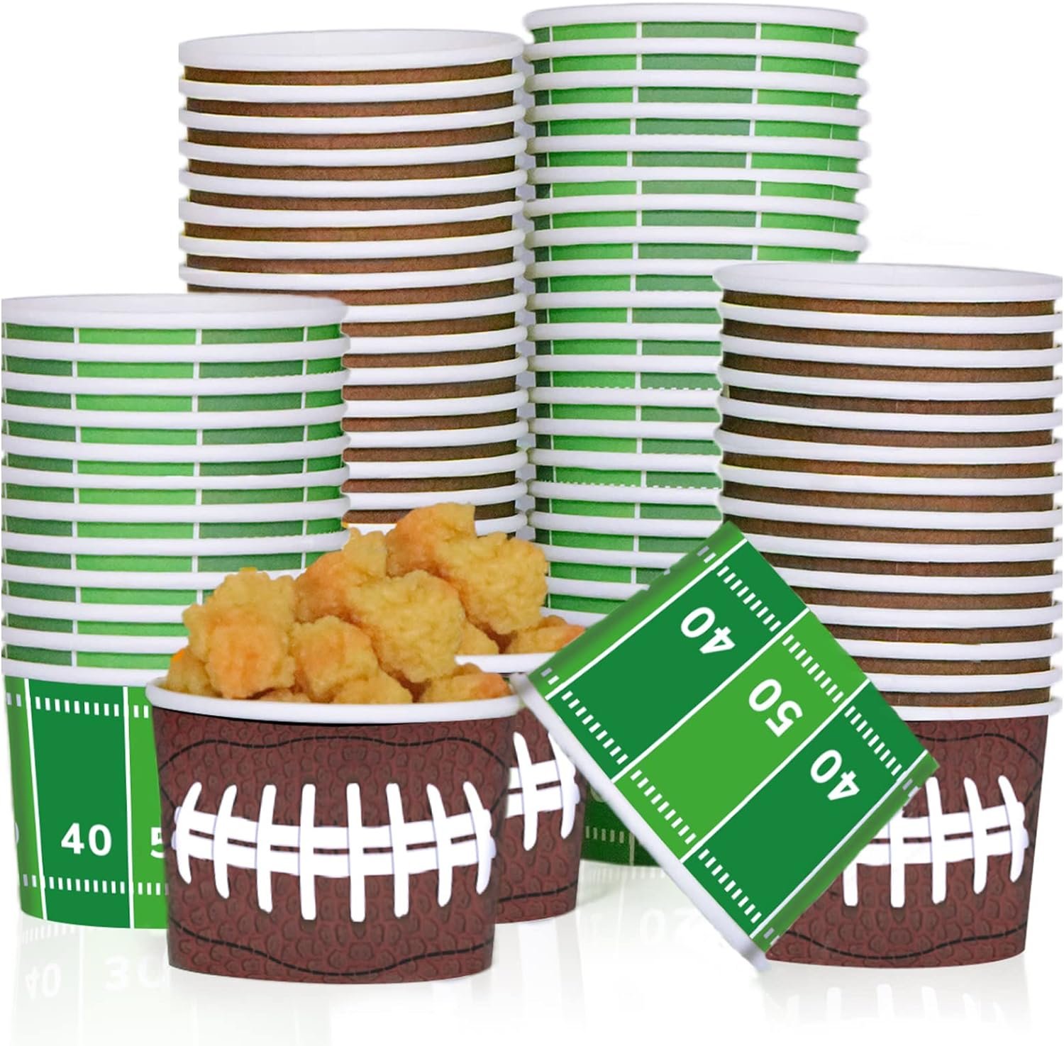 football patterned disposable bowls