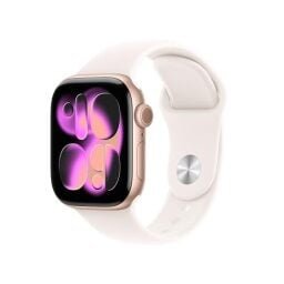 Apple Watch Series 11 42mm GPS Smartwatch (Rose Gold Aluminum Case, Light Blush Sport Band)