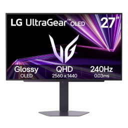 LG Ultragear 27-Inch QHD OLED Gaming Monitor on white background