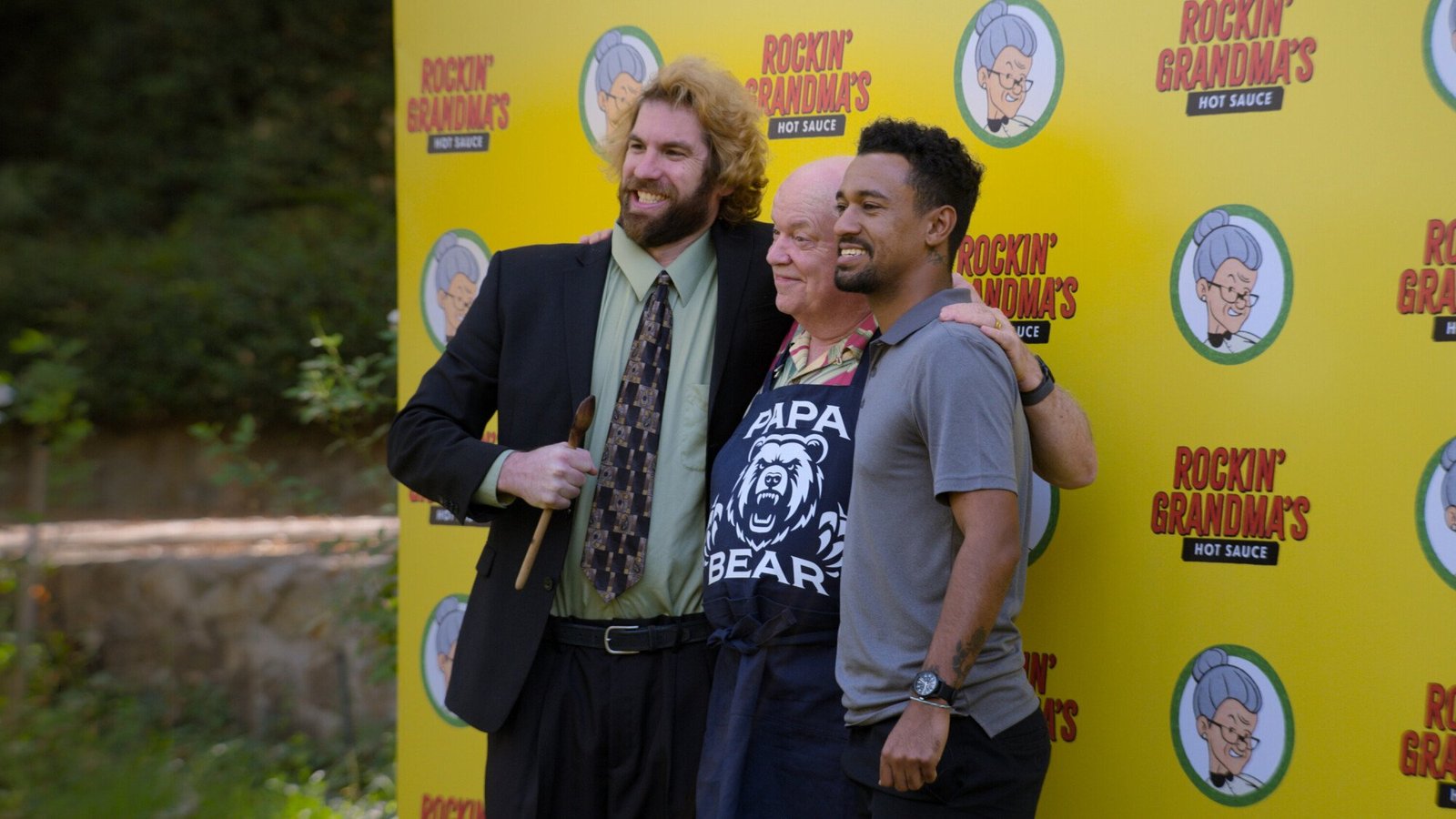 Alex Bonifer, Jerry Hauck, and Anthony Norman in "Jury Duty Presents: Company Retreat."